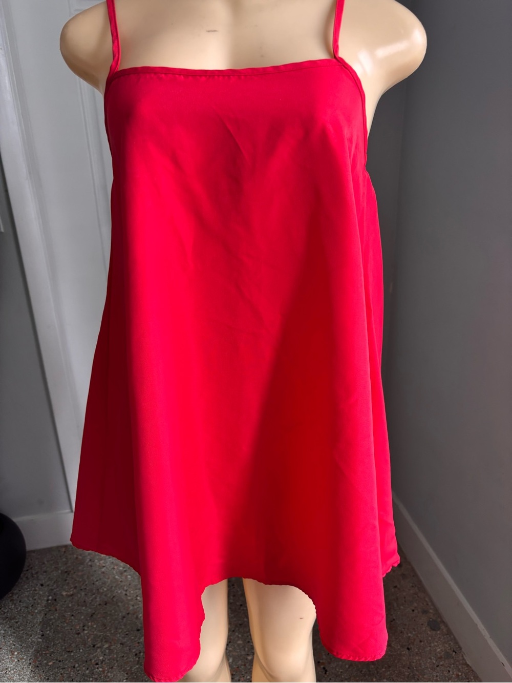 SHEIN Red Spaghetti-Strap Mini Swing Dress